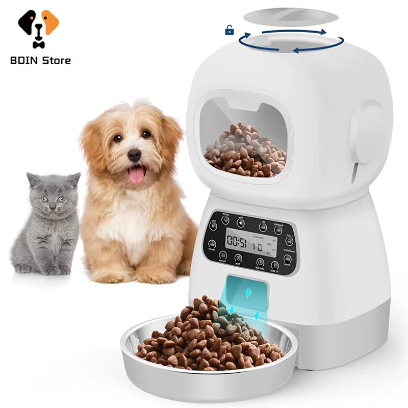 3.5L Automatic Pet Feeder Timed Auto Dog Feeders for Small Pets Food Dispenser for Cats Programmable Bowl Pet Supplies