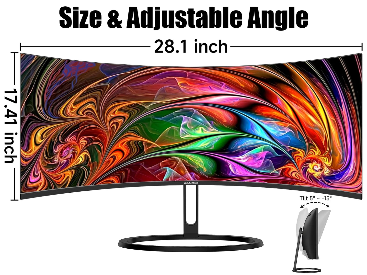 30" Curve PC Gaming Monitor 1800R WFHD (2560 X 1080) Freesync 200Hz 1Ms VRB VESA Mountable PC Monitor, Height, Tilt, Swivel Adjustable 2 X HDMI 1.4 Port & VGA Metal Black