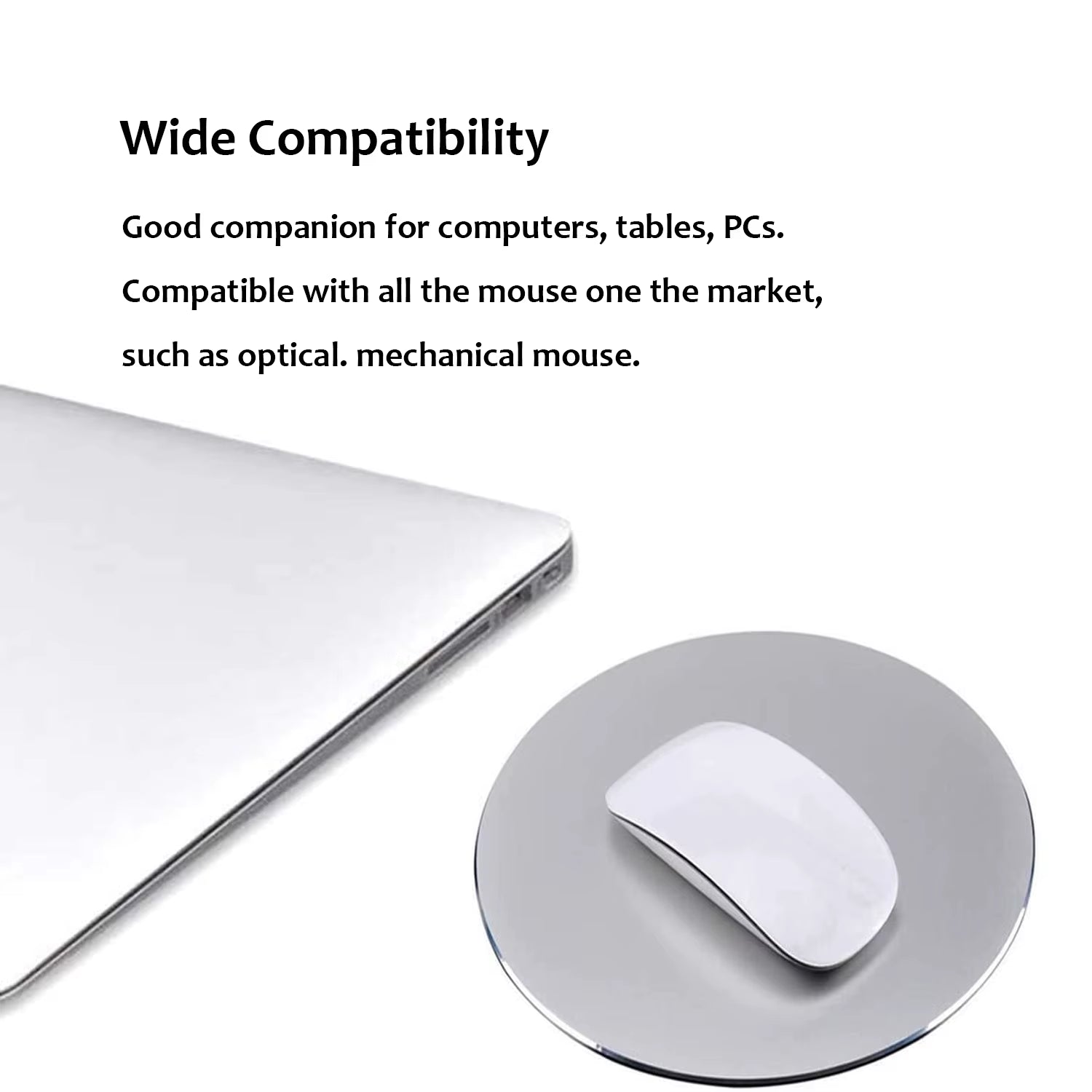 Luxury Aluminum Alloy Mouse Pad for Apple Magic Mouse 2 Anti-Slip Base Fast and Accurate Control Custom Mousepad Mice Mat