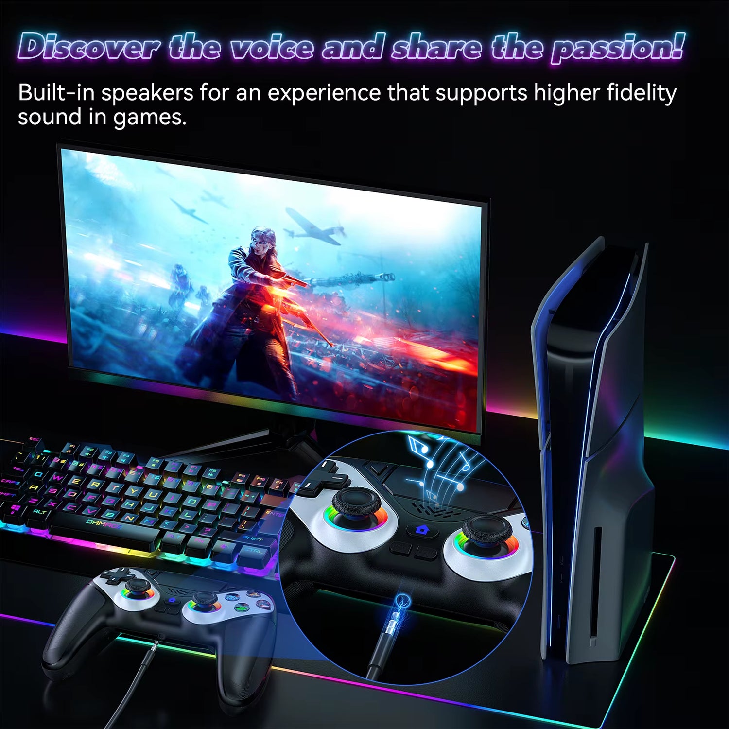 Ps5 Wireless Controller for Ps5 Console Gaming Controller Bluetooth Gamepad with Turbo Dual Sense Vibrate Programming