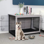 29.1" Dog Crate Furniture, Side End Table Wooden Dog Furniture Kennel