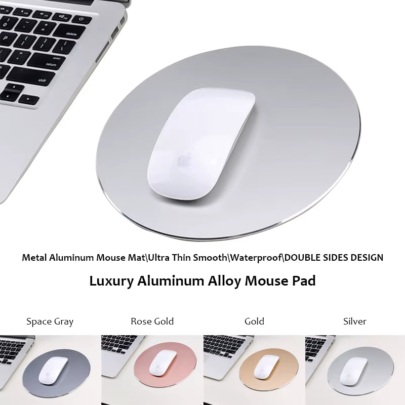 Luxury Aluminum Alloy Mouse Pad for Apple Magic Mouse 2 Anti-Slip Base Fast and Accurate Control Custom Mousepad Mice Mat