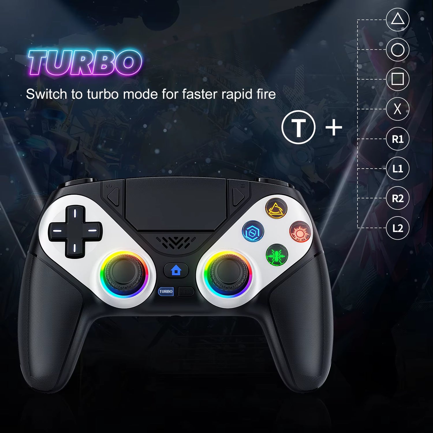 Ps5 Wireless Controller for Ps5 Console Gaming Controller Bluetooth Gamepad with Turbo Dual Sense Vibrate Programming